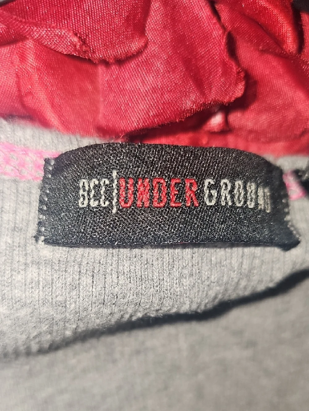 BCC Underground Girls Grey Ribbed Tank with Pink Trim Size Large